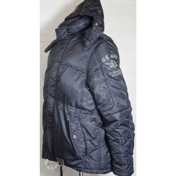 US Army 1st Infantry Division The Big Red 1 RARE Black Jacket/Coat Men's Size M - Picture 3 of 12